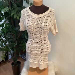delia*s short sleeve open knit sweater dress Woman’s size Medium